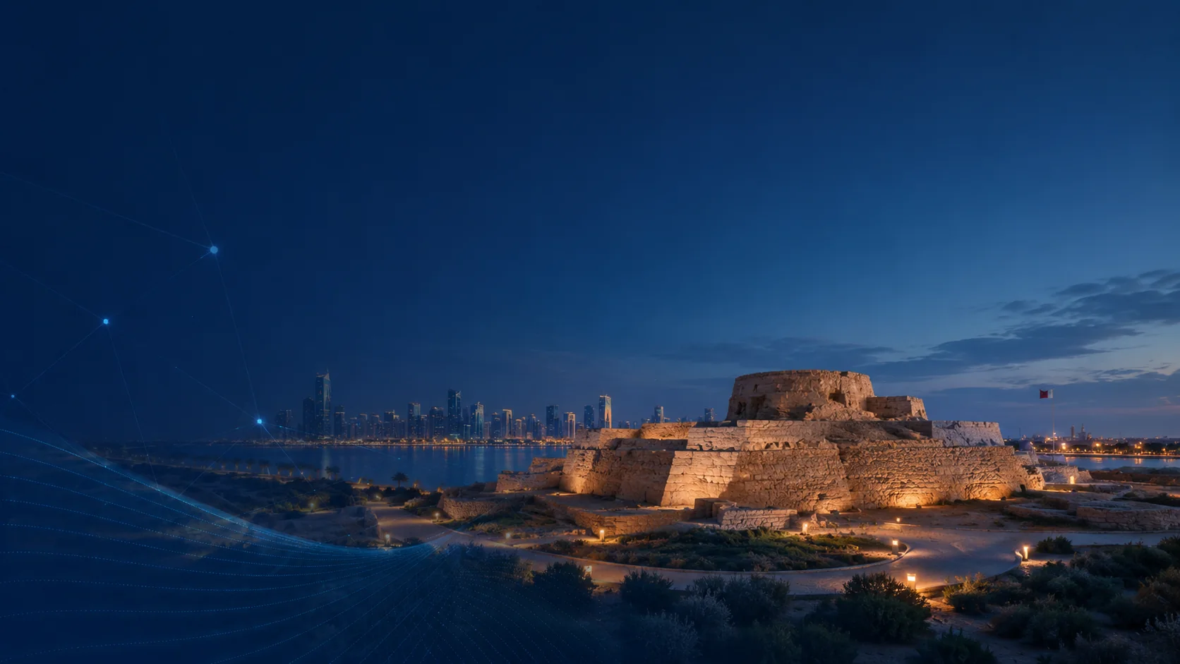 Bahrain Fort heritage landmark hero background